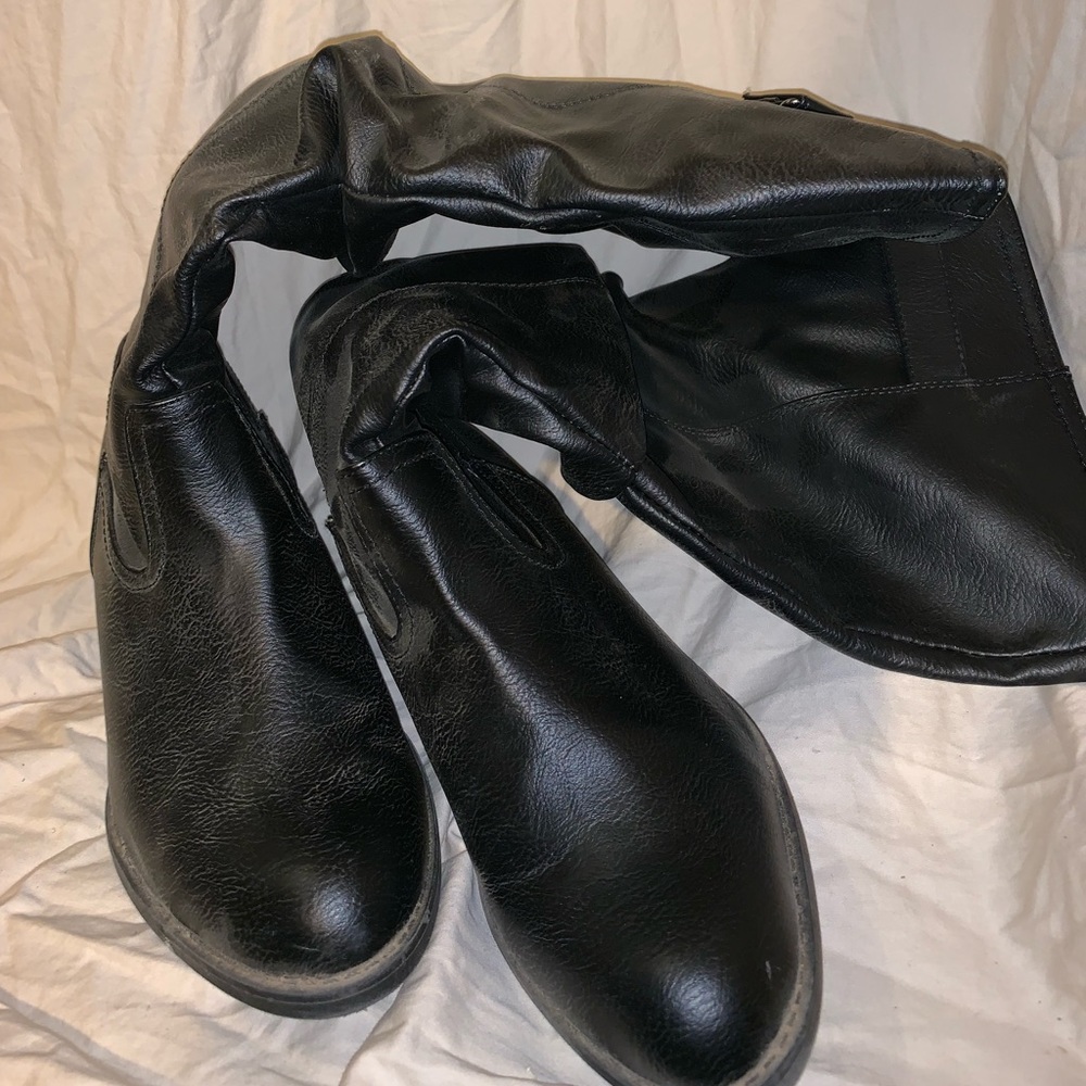 Black knee high boots